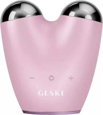 Masazhator fytyre Geske MicroCurrent Face-Lifter 6 në 1 me aplikacion, rozë
