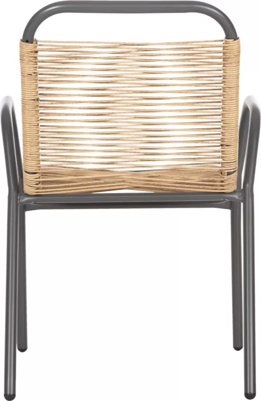 Karrige për jashtë AVRIL FH5968.02 metalike, ngjyrë gri-sintetik rattan, natyrale, 54.5x56x78H
