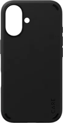 Mbështjellës PanzerGlass CARE Double Defense për iPhone 16, i zi