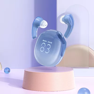 Kufje Acefast T9 wireless, Bluetooth 5.3, me ekran LED, IPX4, Blu