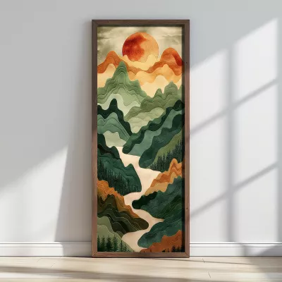 Pikturë dekorative me kornizë MDF, Wallity, LONG015-S/120-40, shumëngjyrëshe, 40x120cm