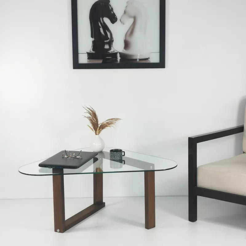 Tavolinë kafeje Hanah Home, Cam Orta Sehpa S302, ngjyrë arre