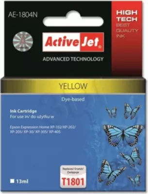 Kartush bojë ActiveJet AE-1804N kompatibil me Epson T1804, 13 ml, e verdhë