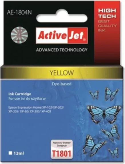 Kartush bojë ActiveJet AE-1804N kompatibil me Epson T1804, 13 ml, e verdhë