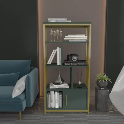 Raft librash Hanah Home, Valero, ngjyrë e gjelbër dhe ari