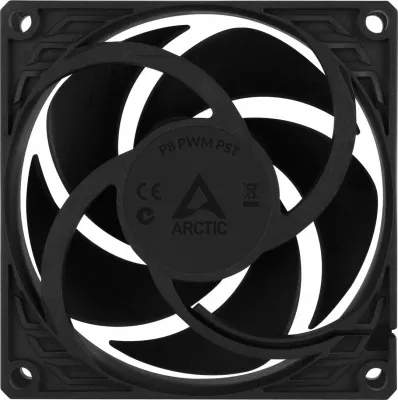 Ventilator për kasë PC Arctic P8 PWM PST 80mm 4-pin PWM, i zi
