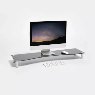 Mbajtëse monitori VONHAUS 3000294 XL 100 cm, xham i temperuar, deri 30 kg, për 2 monitorë, e zezë