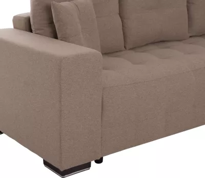 Kënd divan me hapësirë për depo, Trendston FH3302.03R, material bezhë, 298x177x95cm