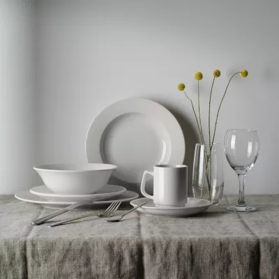 Çajnik Fine Dine Crema 500 ml, porcelan i vitrifikuar, krem, set 6 copë