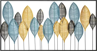 Aksesor dekorativ metalik për mur Wallity, Zevahir 4, shumëngjyrësh, 115x3x60cm