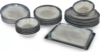Set enësh për drekë, porcelani, 26 copë, Hermia, BNTS26YS890233, ngjyrë kaltër e errët dhe kafe