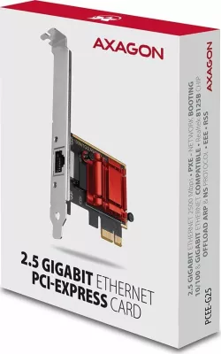 Kartë rrjeti PCIe Axagon PCEE-G25 2.5GbE 1xRJ-45 me bracket low-profile