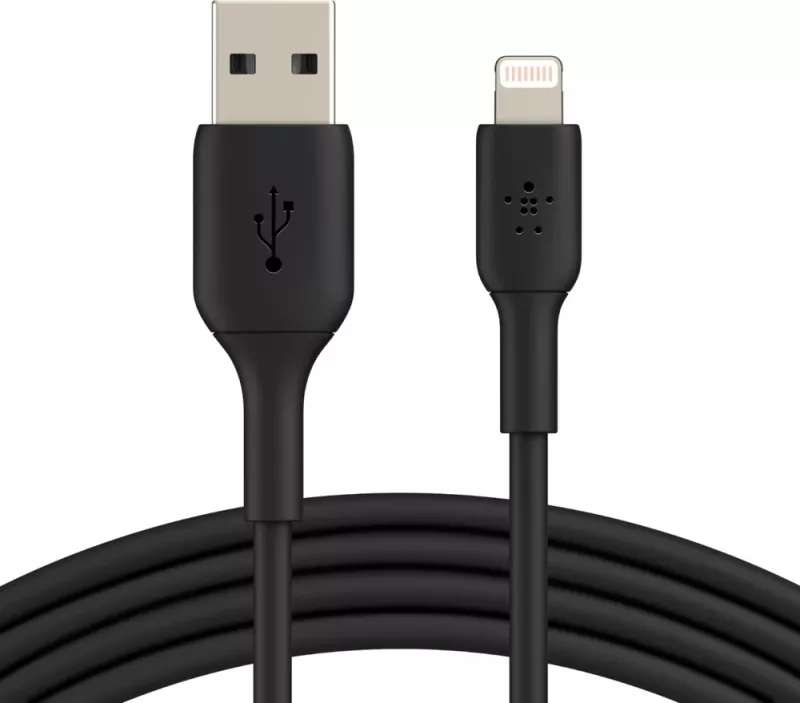 Kabllo Belkin PVC USB-A në Lightning, 1M, e Zezë