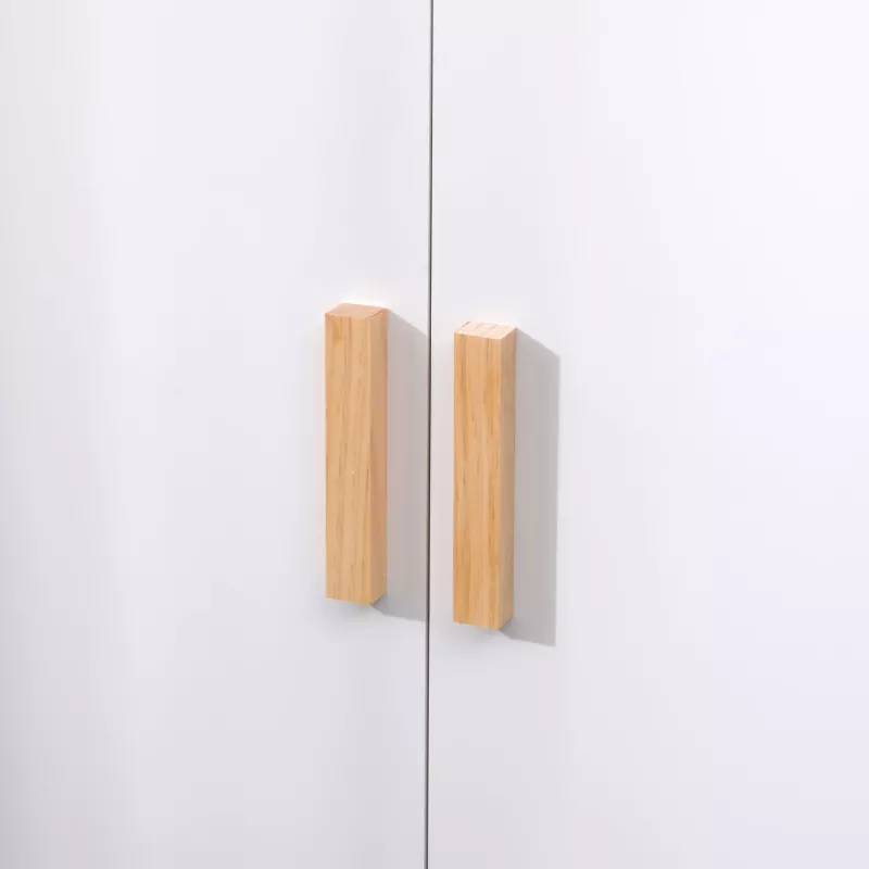 Dollap për fëmijë PASCHAL, ngjyrë e bardhë, këmbë prej druri pishe, 96x44x170cm