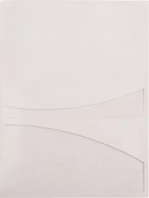 Panel dekorativ për mur, seri Santorini, MDF, ngjyrë e bardhë e zbehtë, FH4510, 60x4x80 cm