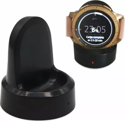 Stacion docking karikimi Strado për Samsung Gear S2/S3 & Galaxy Watch 42/46mm, karikim induktiv, micro USB, i zi, set me kabllo micro USB