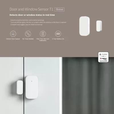 Sensor dere dhe dritare AQARA T1 DW-S03D Zigbee 3.0, i bardhë, set 2 pjesë (sensor + magnet)