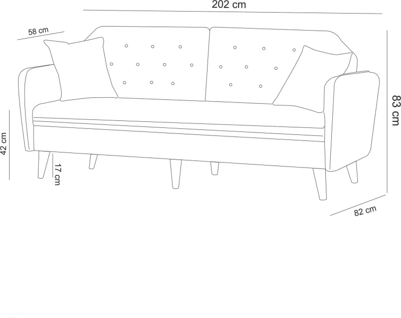 Divan-krevat 3 vendesh, Atelier del Sofa, krem