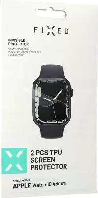 Film mbrojtëse Fixed Invisible Protector për Apple Watch 10 46mm, TPU 0.125mm, 2 copë, Transparent