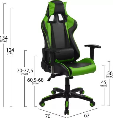 Karrige gaming FH1056.03, e zezë/e gjelbër