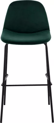 Karrige për bar VINCENT FH8579.13, kadife jeshile dhe kornizë metalike, 56.5x47x106 cm., set prej 4 copë