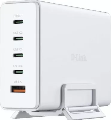Karikues rrjeti D-link DCF-241, GaN, 240W, 4x USB-C, 1x USB-A, bardhë