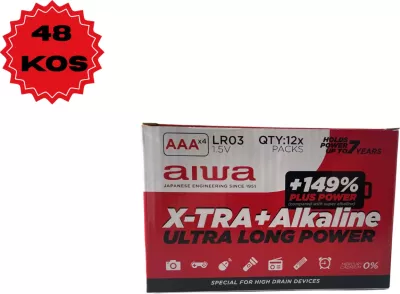 Bateri Aiwa X-TRA+ Alkaline AB-AAALR03/4 AAA 1.5V, 48 copë (12x4)