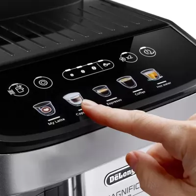 makinë kafeje, DeLonghi Magnifica Evo ECAM290.61B, 1.8 L, 15 bar, 1450 W, mulli automatik me rregullim, ekran me prekje, sistem LatteCrema, e zezë