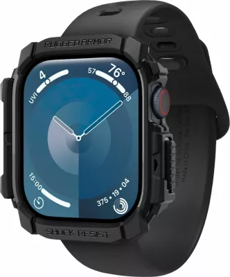 Mbështjellës Spigen Rugged Armor për Apple Watch 10, 46mm, i zi