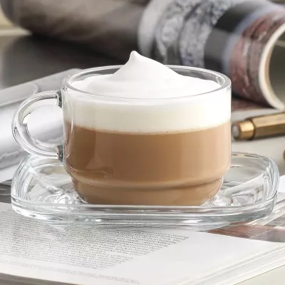 Pjatëz espresso LAV Cambridge 124mm, transparente, set 12 copë