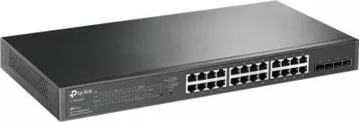 Switch, TP-Link SG2428P, 24 porta Gigabit PoE+ 250W, 4 slote SFP, Omada SDN