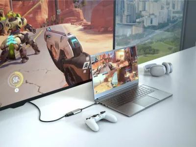 Adapter USB-C në HDMI Targus HyperDrive, 8K60Hz/4K144Hz, stainless steel