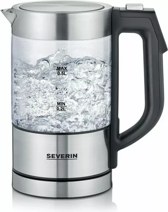 Ibrik elektrik Severin WK 3458, 0.5L, 1100W, i zi/transparente