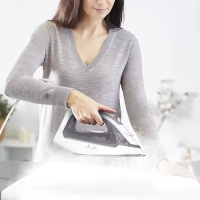 Hekur Tefal Virtuo 30 FV2C43E0 2000 W pllakë qeramike, avull dhe i thatë Gri/Bardhë