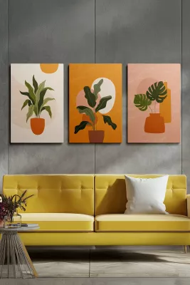 Pikturë dekorative në kanavacë (3 copë), Wallity, Ersycnvs17, 70x100 cm
