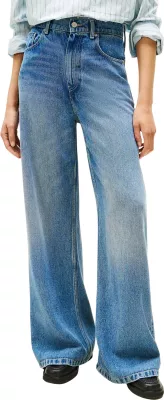 Xhinse për femra Tommy Hilfiger DNM Lana Wide Leg HW WW0WW46484, denim
