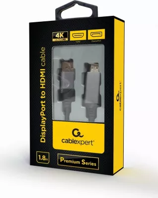 Kabllo HDMI- DisplayPort Gembird, type-A, 4K, 1.8 m, e zezë 