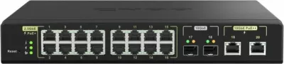 Switch QNAP QSW-M2116P-2T2S, 20 port, 16x2.5GbE PoE+ + 2x10GbE PoE++ + 2x10GbE SFP+, 280W, rackmount, zi