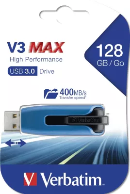 USB Verbatim V3 MAX 128GB, USB 3.2, slide, kaltër