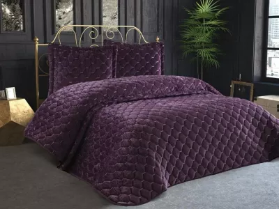 Set mbulesë dysheku dopio L'essentiel, ngjyrë damson