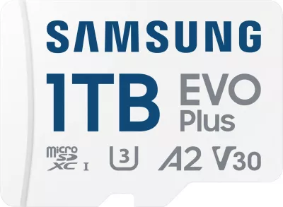 Kartelë MicroSD Samsung 1TB EVO Plus, UHS-I, Blu e Bardhë