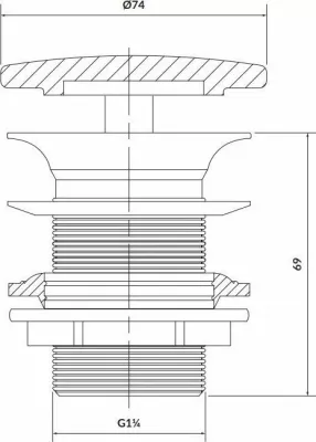 Tapë shkarkimi lavamani Cersanit K11-2361 klik-klak pa overflow, e bardhë matte