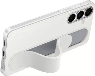 Mbështjellës Samsung Galaxy S25 FE Standing Grip Cover, silikon, bardhë