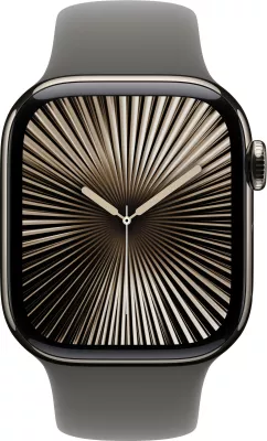 Smartwatch Apple Watch Series 10 GPS + Cellular 42mm, 64GB, kasë titanium natyral, rrip sport gri