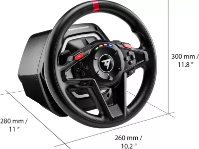 Volan dirkal Thrustmaster T128-P, Force Feedback Hybrid Drive, USB Type-C (EU plug), me pedale T2PM 2-pedale, PS5/PS4/PC, i zi