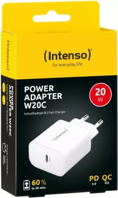 Karikues muri Intenso W20C 20W me USB-C, PD 3.0/PPS/QC 4.0, i bardhë