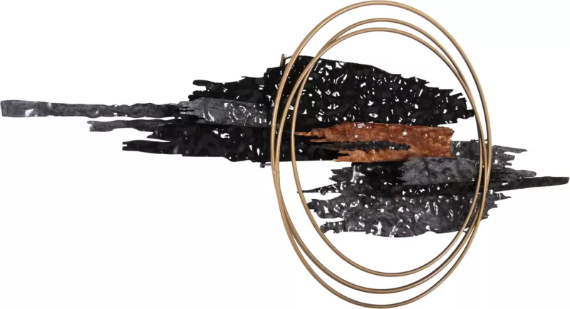 Dekor muri FH4196 metalik, ngjyrë e zezë-antracit-ari, 144x63.5H cm
