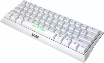 Tastierë mekanike gaming Marvo KG962G Hecate 61R (60%, 61 taste), USB-C, rainbow backlight, e bardhë