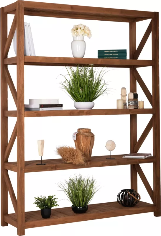 Raft librash KITAKU FH9798 dru tik i ricikluar, ngjyrë natyrale, 150x45x200H cm