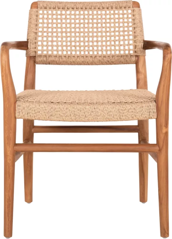Karrige për ngrënie ROSCO FH6132 dru tik natyral, litar VIRO bezhë 56x54.5x78 cm